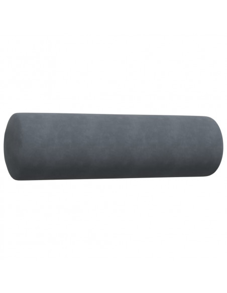 Set di Divani 4 pz con Cuscini e Rinforzi Grigio Scuro Velluto