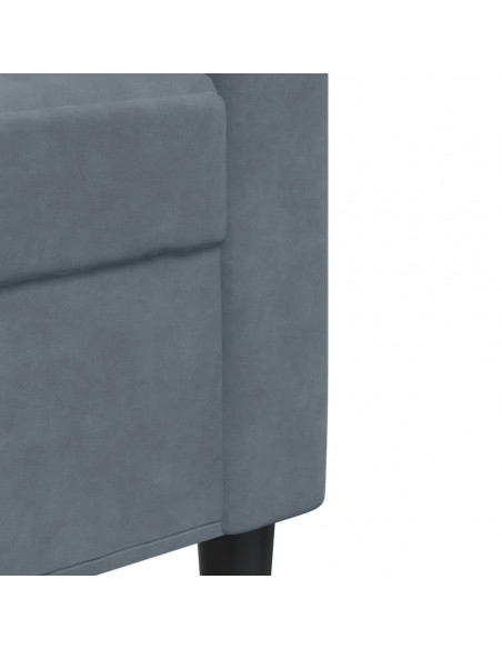 Set di Divani 4 pz con Cuscini Grigio Scuro in Velluto