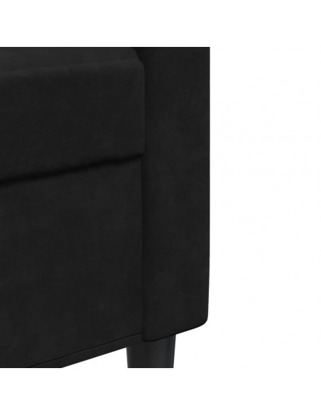 Set di Divani 4 pz con Cuscini Nero in Velluto