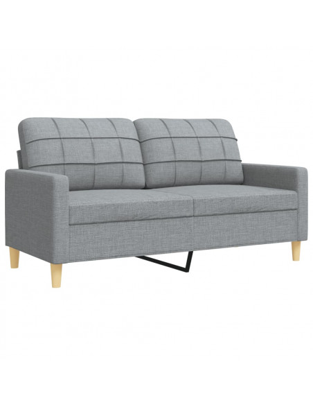 Set di Divani 2 pz Grigio Chiaro in Tessuto