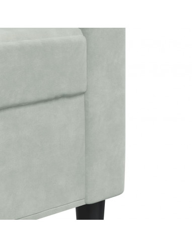 Set di Divani 3 pz con Cuscini e Rinforzi Grigio Chiaro Velluto