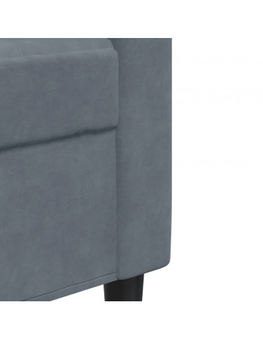 Set di Divani 3 pz con Cuscini e Rinforzi Grigio Scuro Velluto
