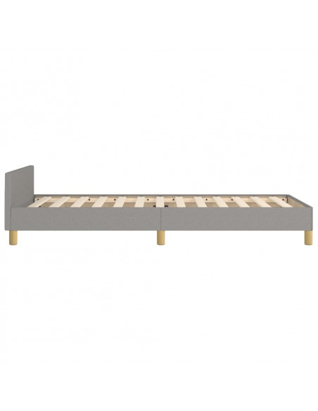 Giroletto con Testiera Grigio Chiaro 90x200 cm in Tessuto