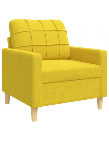 Set di Divani 3 pz Giallo Chiaro in Tessuto