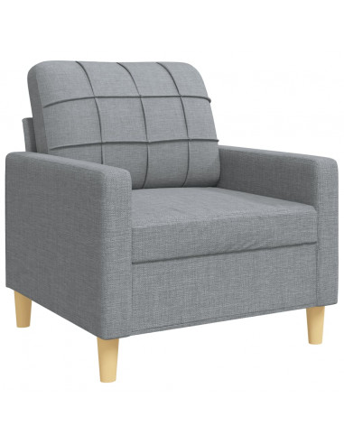 Set di Divani 3 pz Grigio Chiaro in Tessuto