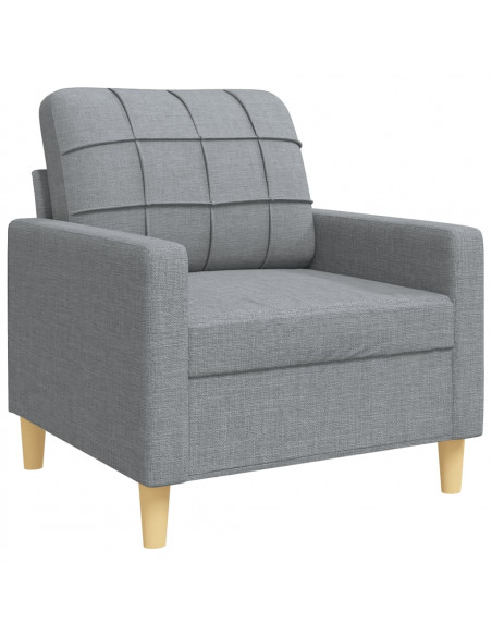 Set di Divani 3 pz Grigio Chiaro in Tessuto