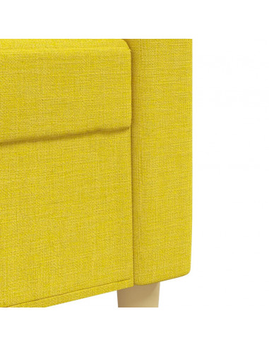 Set di Divani 4 pz con Poggiapiedi Giallo Chiaro in Tessuto