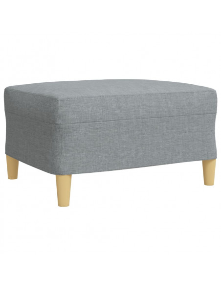 Set di Divani 4 pz con Poggiapiedi Grigio Chiaro in Tessuto