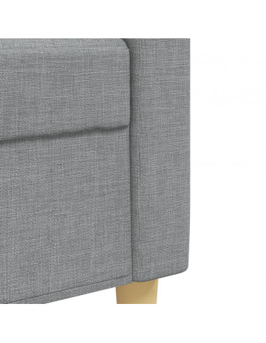 Set di Divani 4 pz con Poggiapiedi Grigio Chiaro in Tessuto