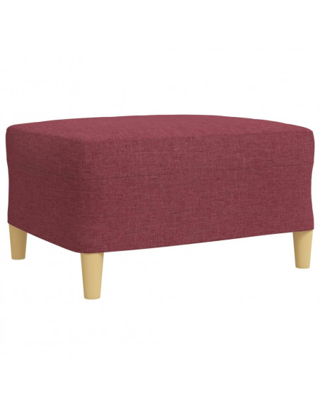 Set di Divani 4 pz con Poggiapiedi Rosso Vino in Tessuto