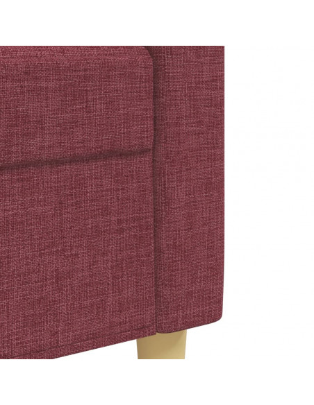 Set di Divani 4 pz con Poggiapiedi Rosso Vino in Tessuto