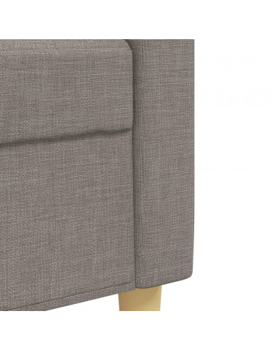 Set di Divani 4 pz con Poggiapiedi Tortora in Tessuto