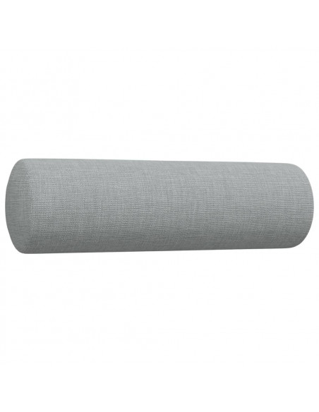 Set Divani 3 pz con Cuscini Decorativi Grigio Chiaro in Tessuto