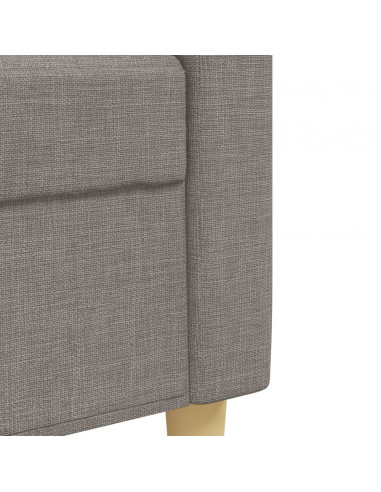 Set Divani 3 pz con Cuscini Decorativi Tortora in Tessuto