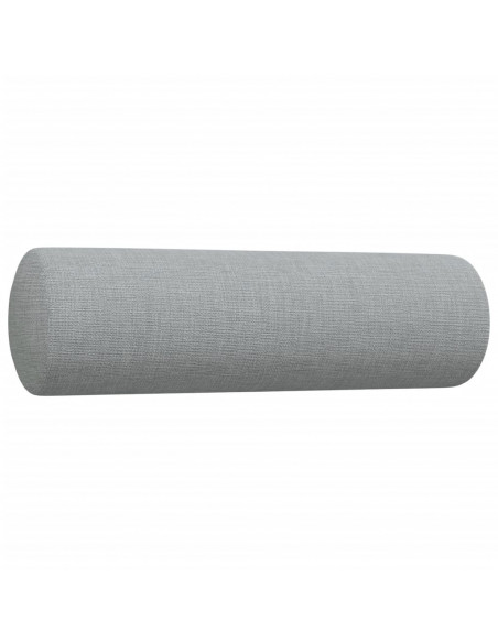 Set Divani 3 pz con Poggiapiedi e Cuscini Grigio Chiaro Tessuto
