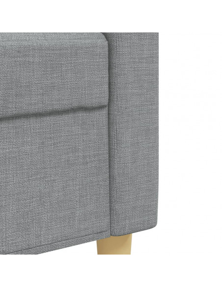 Set Divani 3 pz con Poggiapiedi e Cuscini Grigio Chiaro Tessuto
