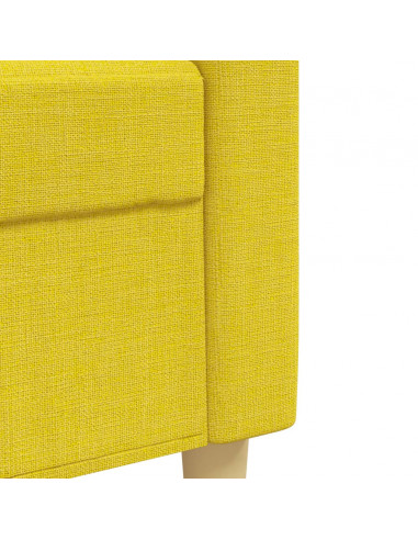 Set Divani 4 pz con Poggiapiedi e Cuscini Giallo Chiaro Tessuto