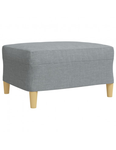 Set Divani 4 pz con Poggiapiedi e Cuscini Grigio Chiaro Tessuto