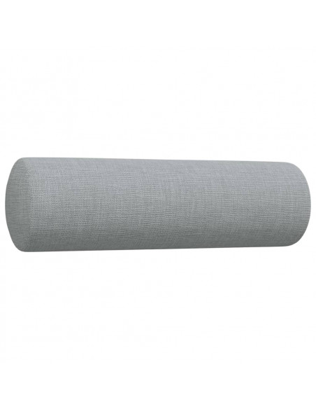 Set Divani 4 pz con Poggiapiedi e Cuscini Grigio Chiaro Tessuto