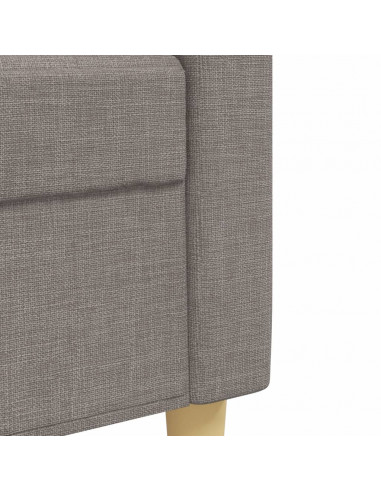 Set Divani 4 pz con Poggiapiedi e Cuscini Tortora in Tessuto