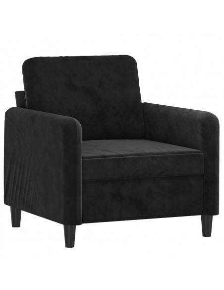 Set di Divani 3 pz Nero in Velluto