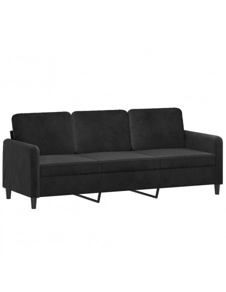 Set di Divani 3 pz Nero in Velluto