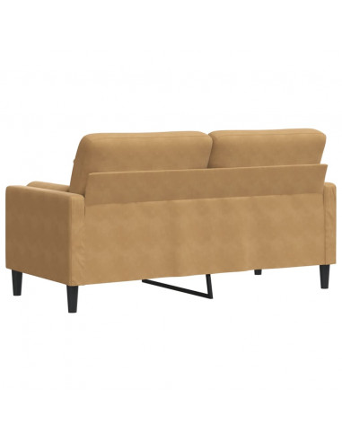 Divano a 2 Posti con Cuscini Marrone 140 cm in Velluto