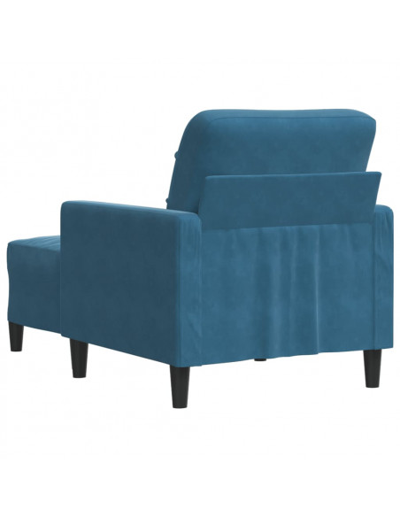 Poltrona con Poggiapiedi Blu 60 cm in Velluto