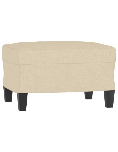 Poltrona con Poggiapiedi Crema 60 cm in Tessuto