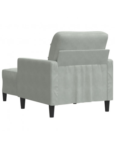 Poltrona con Poggiapiedi Grigio Chiaro 60 cm in Velluto
