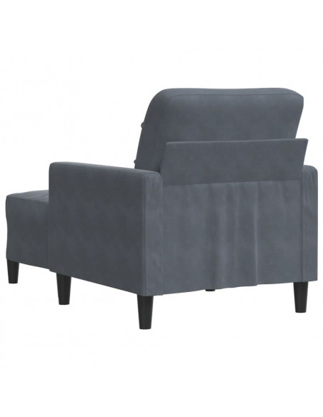 Poltrona con Poggiapiedi Grigio Scuro 60 cm in Velluto