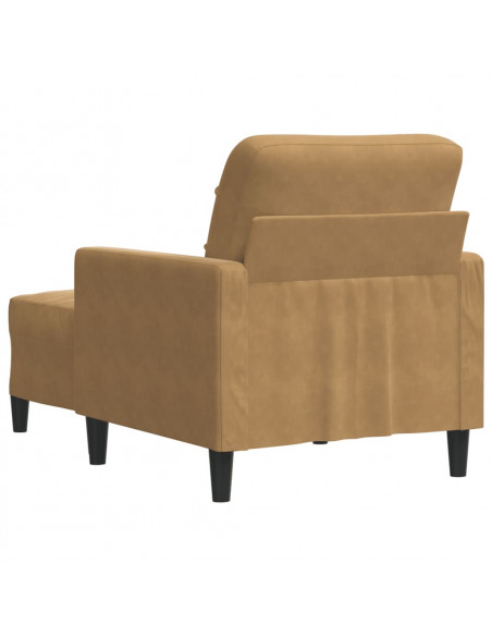 Poltrona con Poggiapiedi Marrone 60 cm in Velluto
