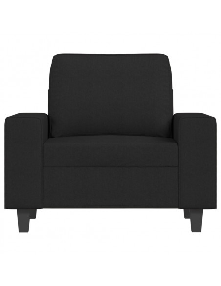 Poltrona con Poggiapiedi Nero 60 cm in Tessuto