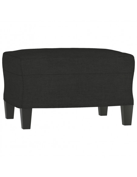 Poltrona con Poggiapiedi Nero 60 cm in Tessuto