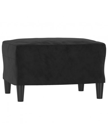 Poltrona con Poggiapiedi Nero 60 cm in Velluto