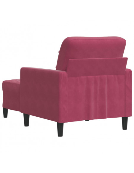 Poltrona con Poggiapiedi Rosso Vino 60 cm in Velluto