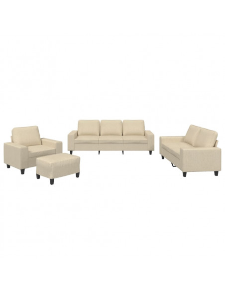 Set di Divani 4 pz Crema in Tessuto