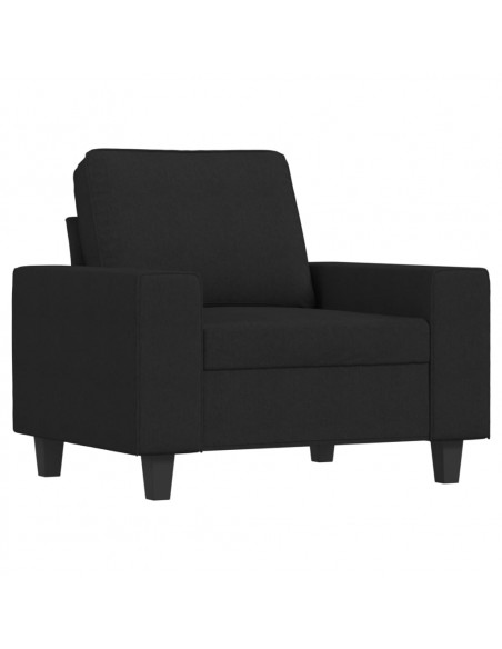 Set di Divani 4 pz Nero in Tessuto
