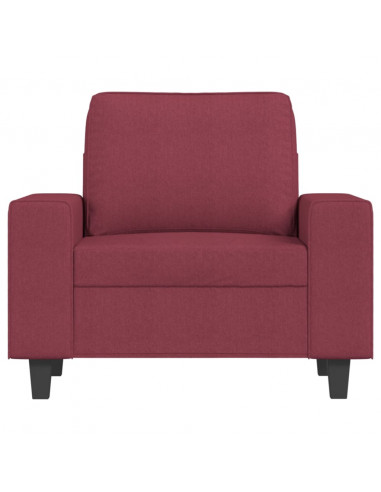 Poltrona con Poggiapiedi Rosso Vino 60 cm in Tessuto
