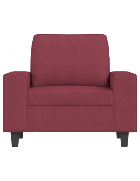 Poltrona con Poggiapiedi Rosso Vino 60 cm in Tessuto
