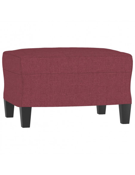Poltrona con Poggiapiedi Rosso Vino 60 cm in Tessuto