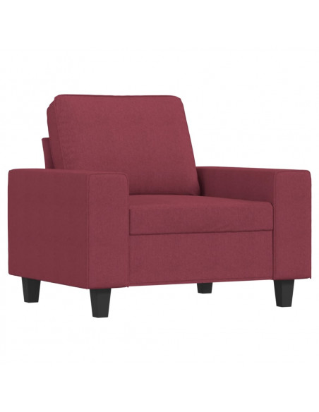 Set di Divani 4 pz Rosso Vino in Tessuto