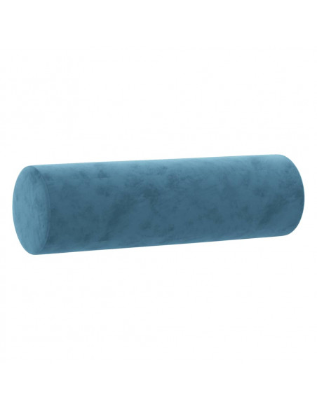 Divano a 2 Posti con Cuscini Blu 120 cm in Velluto