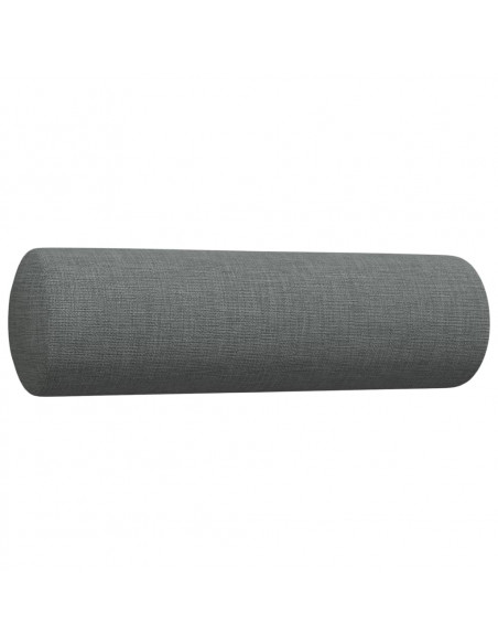 Set di Divani 3 pz con Cuscini Grigio Scuro in Tessuto