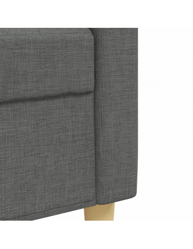 Set di Divani 3 pz con Cuscini Grigio Scuro in Tessuto