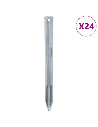 Picchetti per Tenda 24 pz 22 cm Ø20 mm in Acciaio Zincato