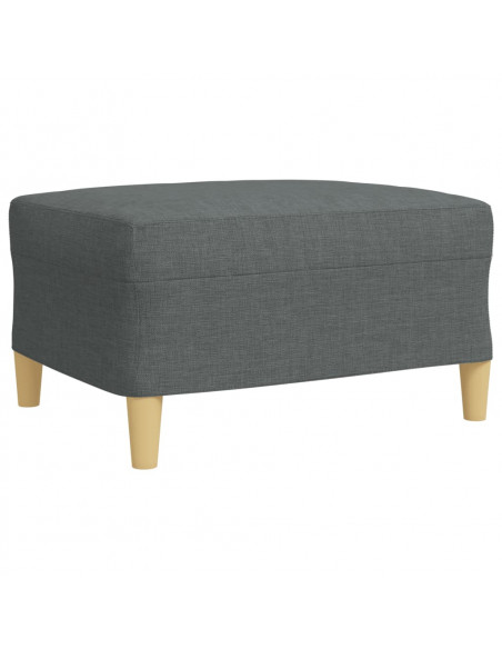 Set di Divani 4 pz con Poggiapiedi Grigio Scuro in Tessuto