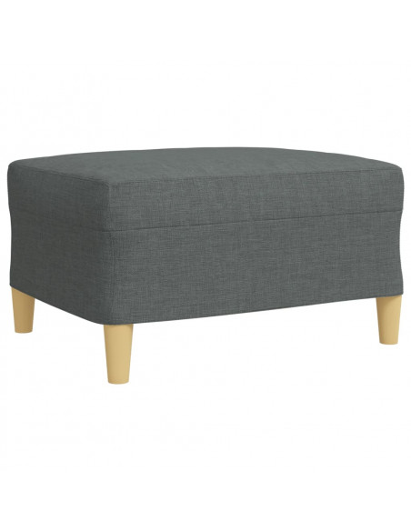 Set Divani 4 pz con Poggiapiedi e Cuscini Grigio Scuro Tessuto