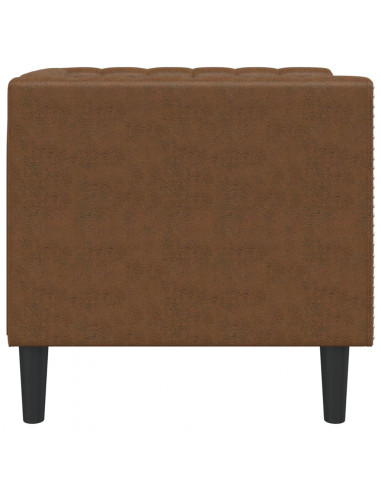 Poltrona Chesterfield Marrone in Similpelle Scamosciata