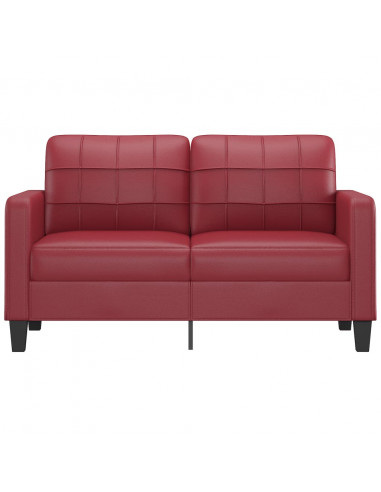 Divano a 2 Posti Rosso Vino 140 cm in Similpelle